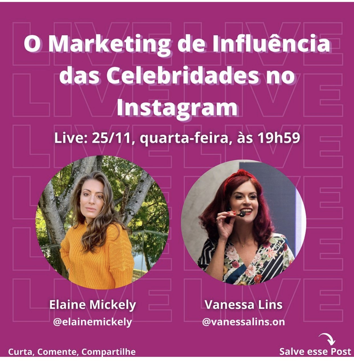 Capa de Live Marketing de Influência